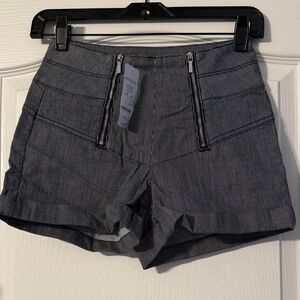 bebe Black and White High Waist Shorts